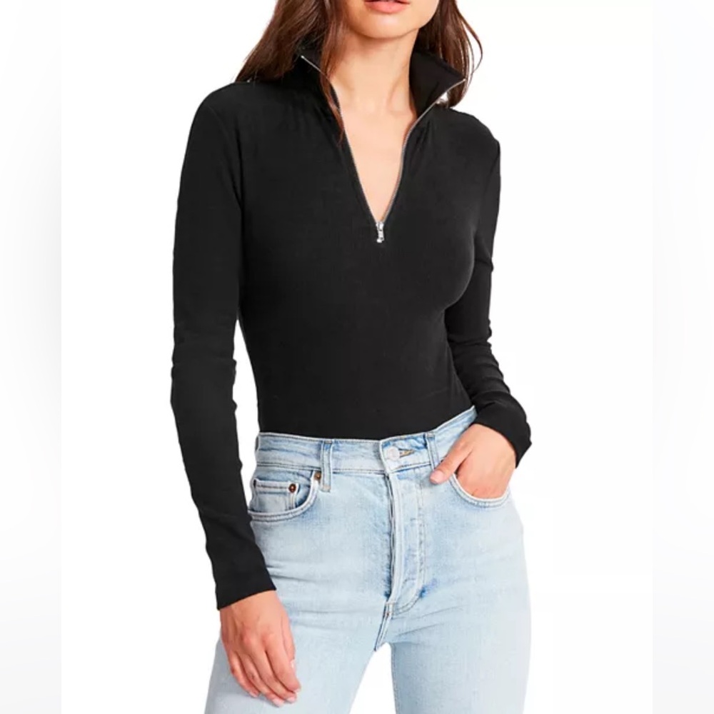 Steve Madden BB Dakota Black Zip Up Bodysuit